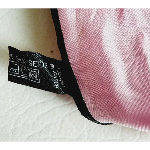 Boucheron Women's 100% Silk Pink/Black Watch Band Strap Made In France 9" - Picture 10 of 11